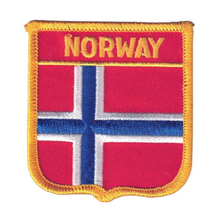 Parche de Escudo con Bandera de NORUEGA - 6541 para venta al por mayor de Happy Wood Products