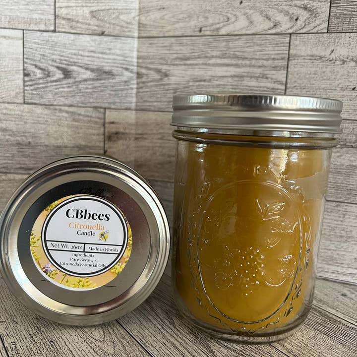Bougie à la cire d'abeille et à la citronnelle pour la vente par CBbees -honey and more