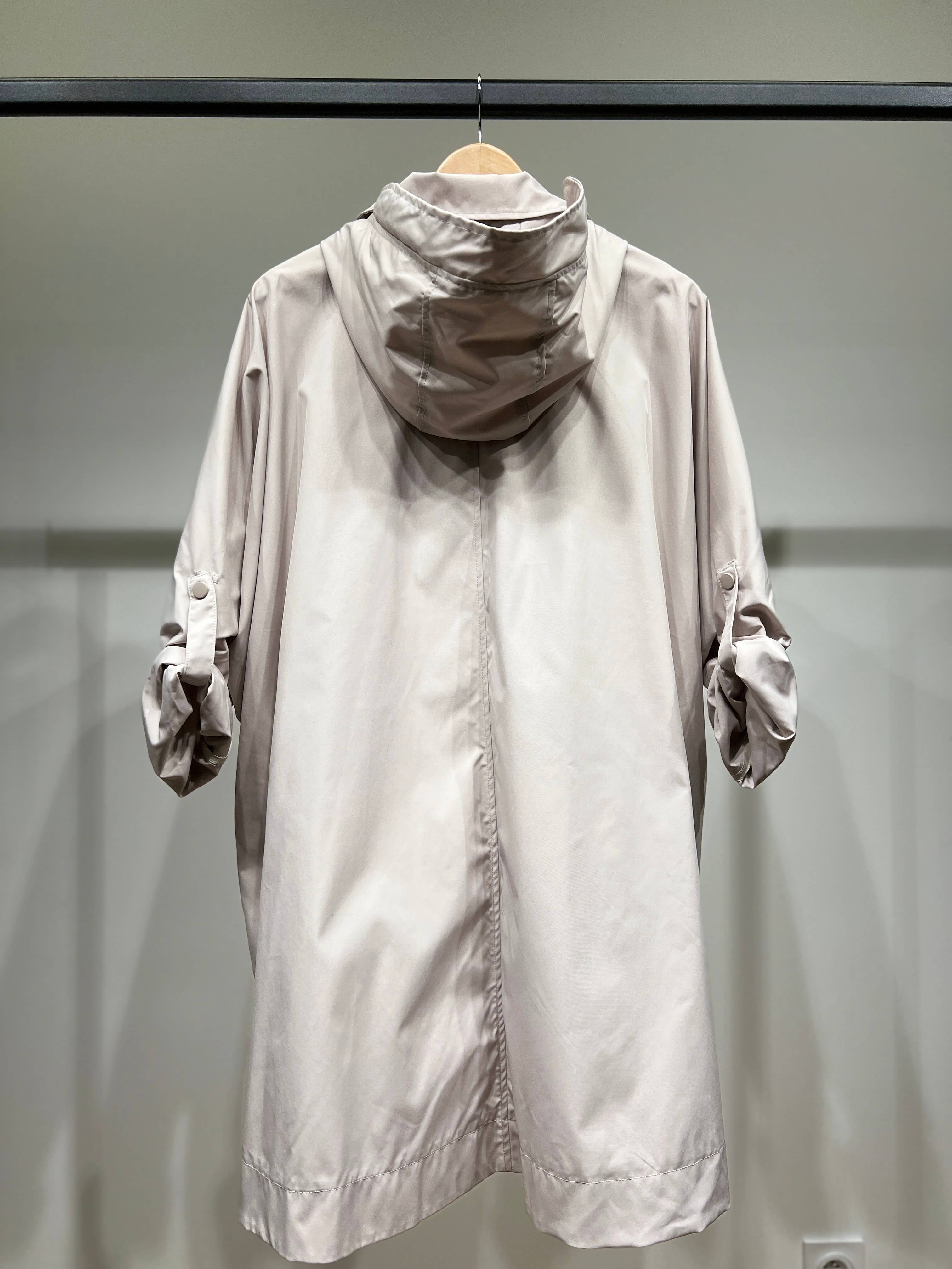 L'Emotion - Vente Veste – femme - Imperméable Long à Capuche Poches Et Fente Boutonné7