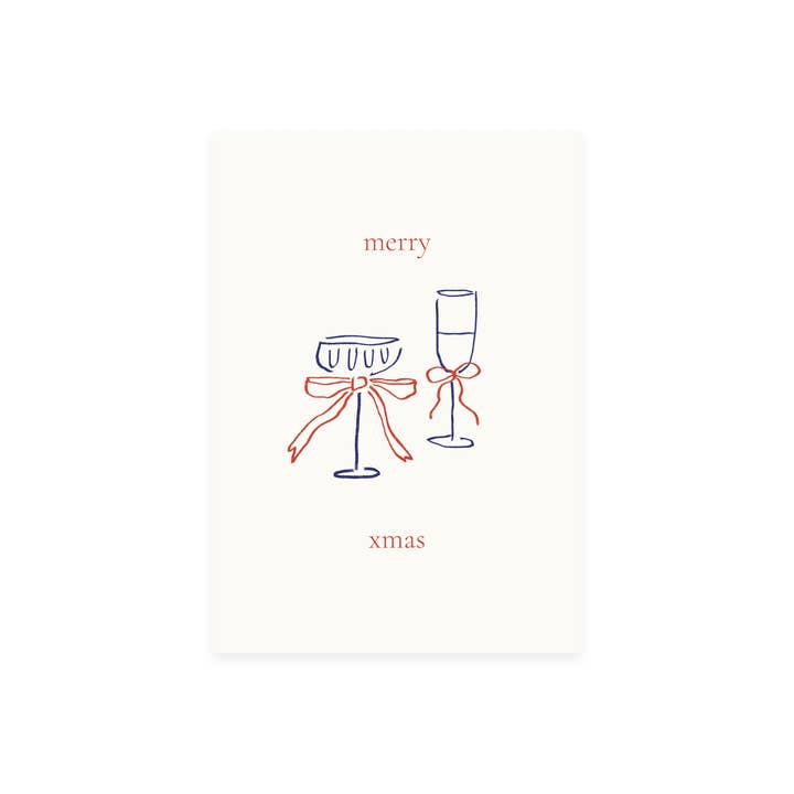 L'Atelier Samedi - Wholesale Christmas Card - Postcard 'merry xmas' (Risograph) | Christmas card