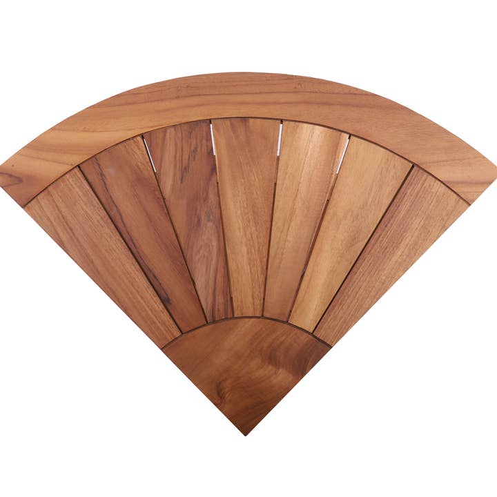 Nordic Teak - Wholesale Stool - Nordic Style Oiled Teak Corner Stool with Shelf2