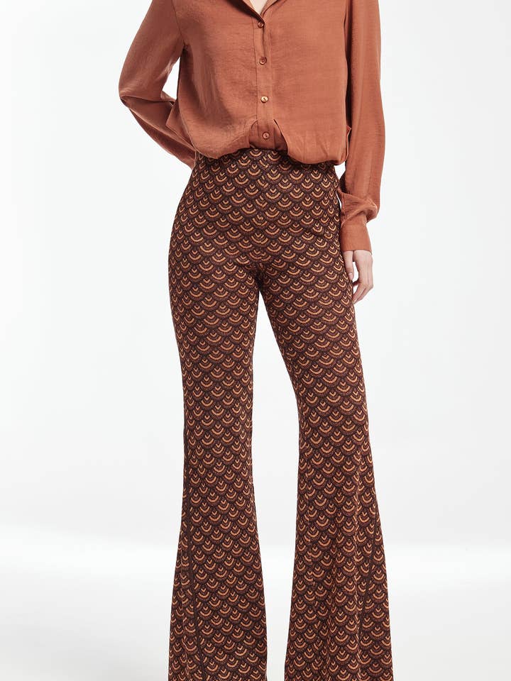 Zota Flared Pants Multicolor Lurex Knit for wholesale by OKY