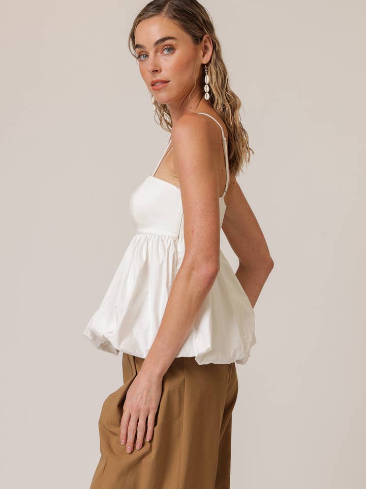 WHITE WESLEY MIX-MEDIA TOP for wholesale on Faire4