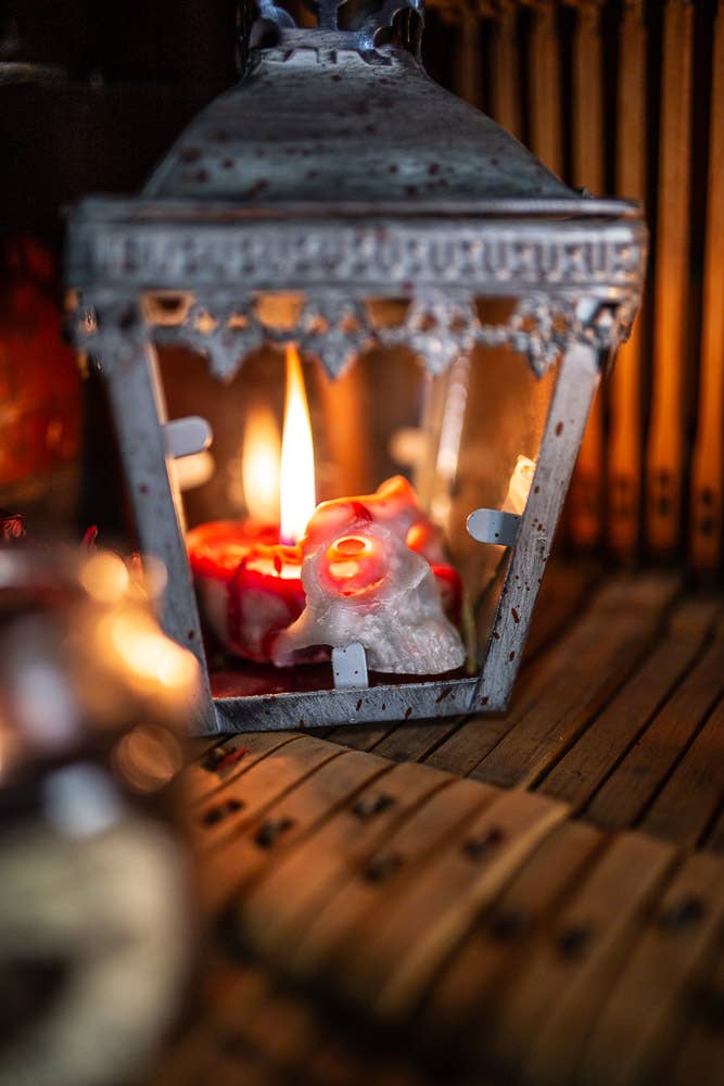 Costurero Real - Vendita all'ingrosso Candele regalo - Decorazione per Halloween, candela, teschio, strega sanguinante, samhain gotico3