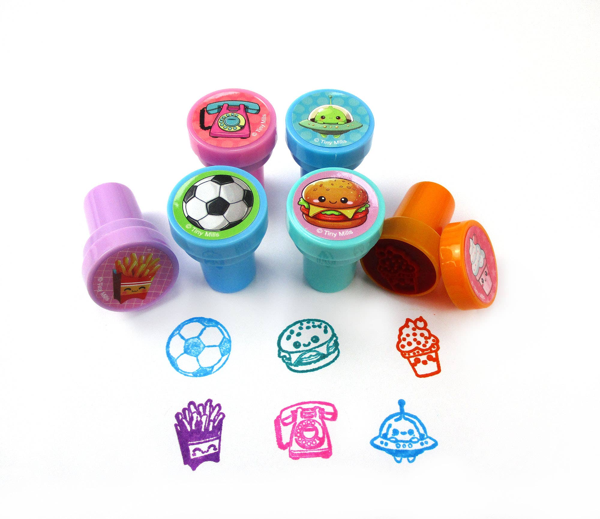 Tiny Mills - Wholesale Rubber/Decorative Stamp - Kids & Baby - 50 Pcs Assorted Designs Stampers for Kids 3