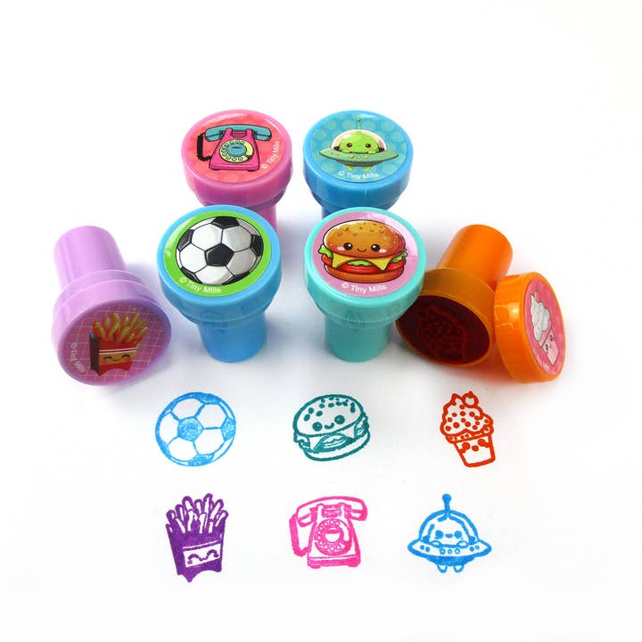 Tiny Mills - Wholesale Rubber/Decorative Stamp - Kids & Baby - 50 Pcs Assorted Designs Stampers for Kids 3