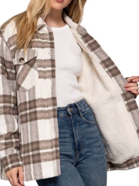 Brushed Plaid Jacket for wholesale by Vanilla Monkey