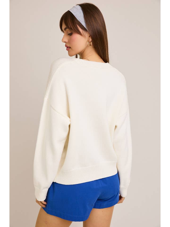 LE LIS - Wholesale Graphic Sweatshirt - Women's - LONG SLEEVE CREW NECK TEDDY BEAR GRAPHIC SWEATER2