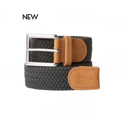 VERTICAL L'ACCESSOIRE - Vente Ceinture – femme - Ceinture tressée élastique gris anthracite