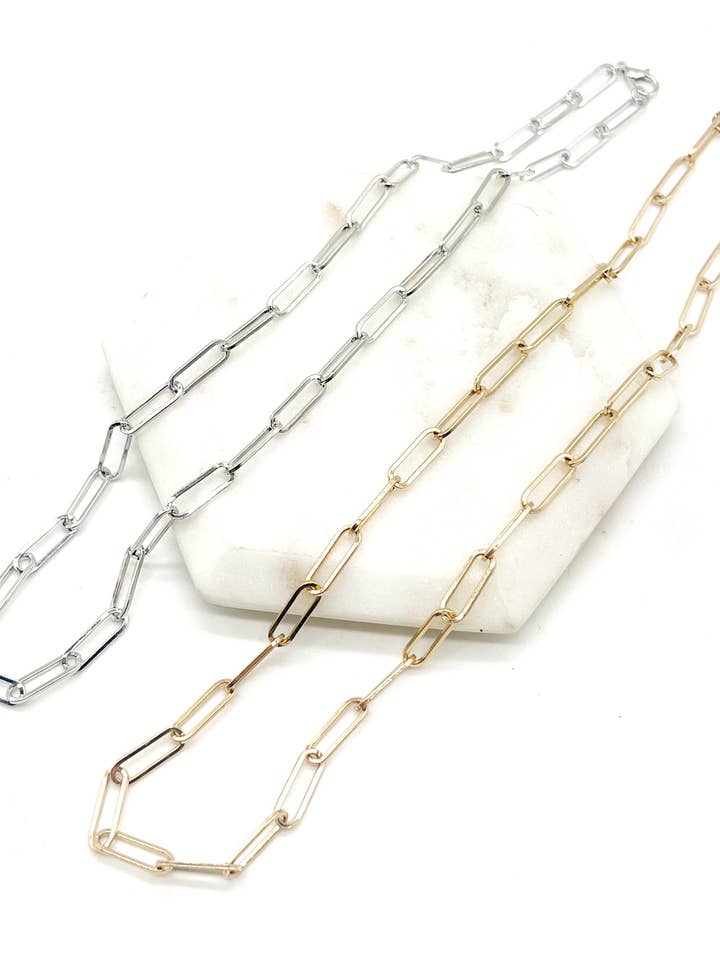 PaperClip Paper Clip Chain Link Necklace Layering for wholesale by Baubles by B
