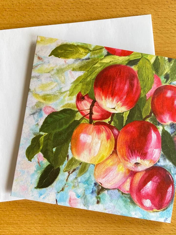 Summer Apples Premium Greeting Card for wholesale by Lucinda Cotter Art