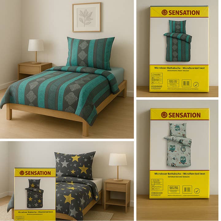 Sensation microfiber bedding with zipper for wholesale by Salzmann Restwaren GmbH