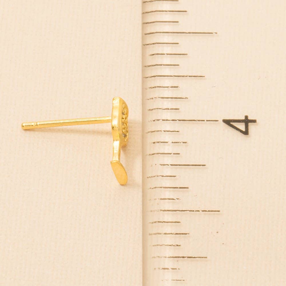 Fame Accessories - Wholesale Stud/Post Earrings - Gold Dipped Mini Pave Wine Glass Stud Earrings3