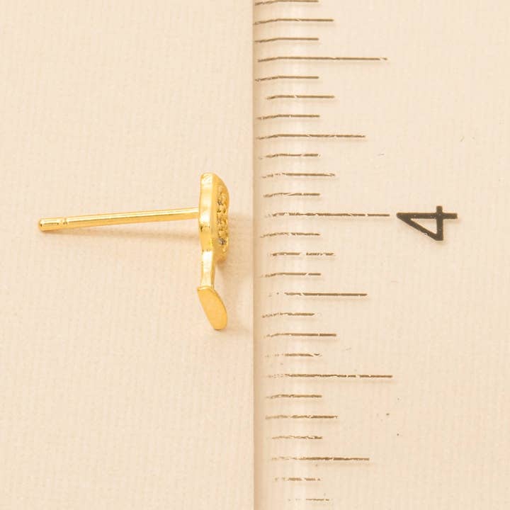 Fame Accessories - Wholesale Stud/Post Earrings - Gold Dipped Mini Pave Wine Glass Stud Earrings3