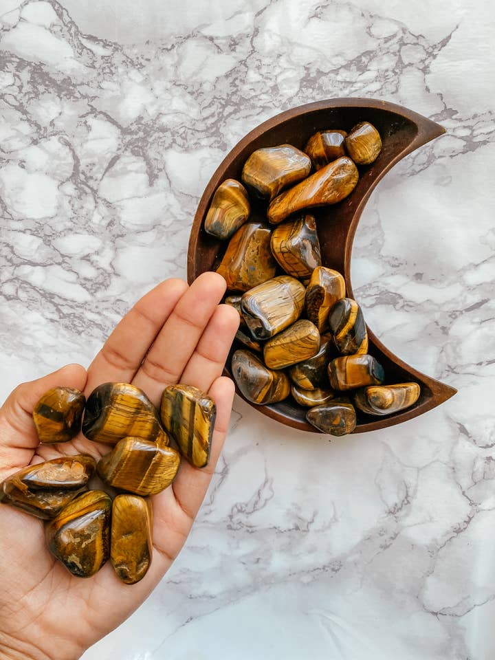 Tumbled Tigers Eye Spiritual Stone, Ethically Sourced for wholesale by Peach and Pixie