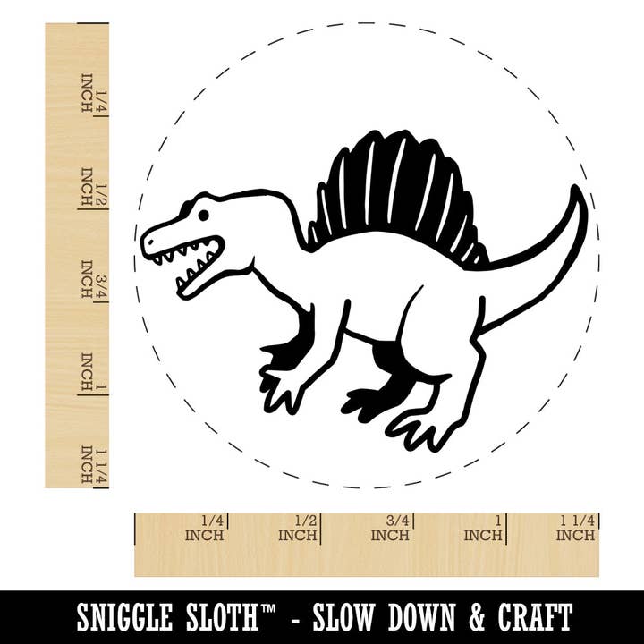 Sniggle Sloth - Wholesale Rubber/Decorative Stamp - Hungry Spinosaurus Dinosaur with Sail Spines Rubber Stamp for Stamping Crafting Planners3