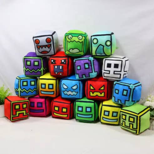 12cm Geometry Dash Cube Plush Toy Pillow for Kids -Halloween for wholesale by Toyarina