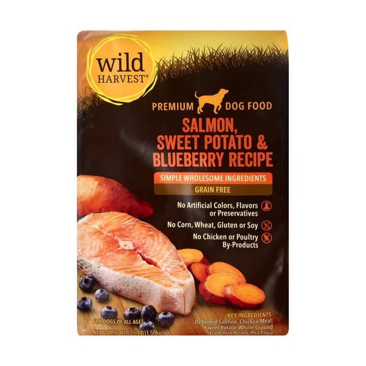 Wild Harvest Salmon & Blueberry Dog Food, GF, 4x3.5LB for wholesale by Everyday Supply Co