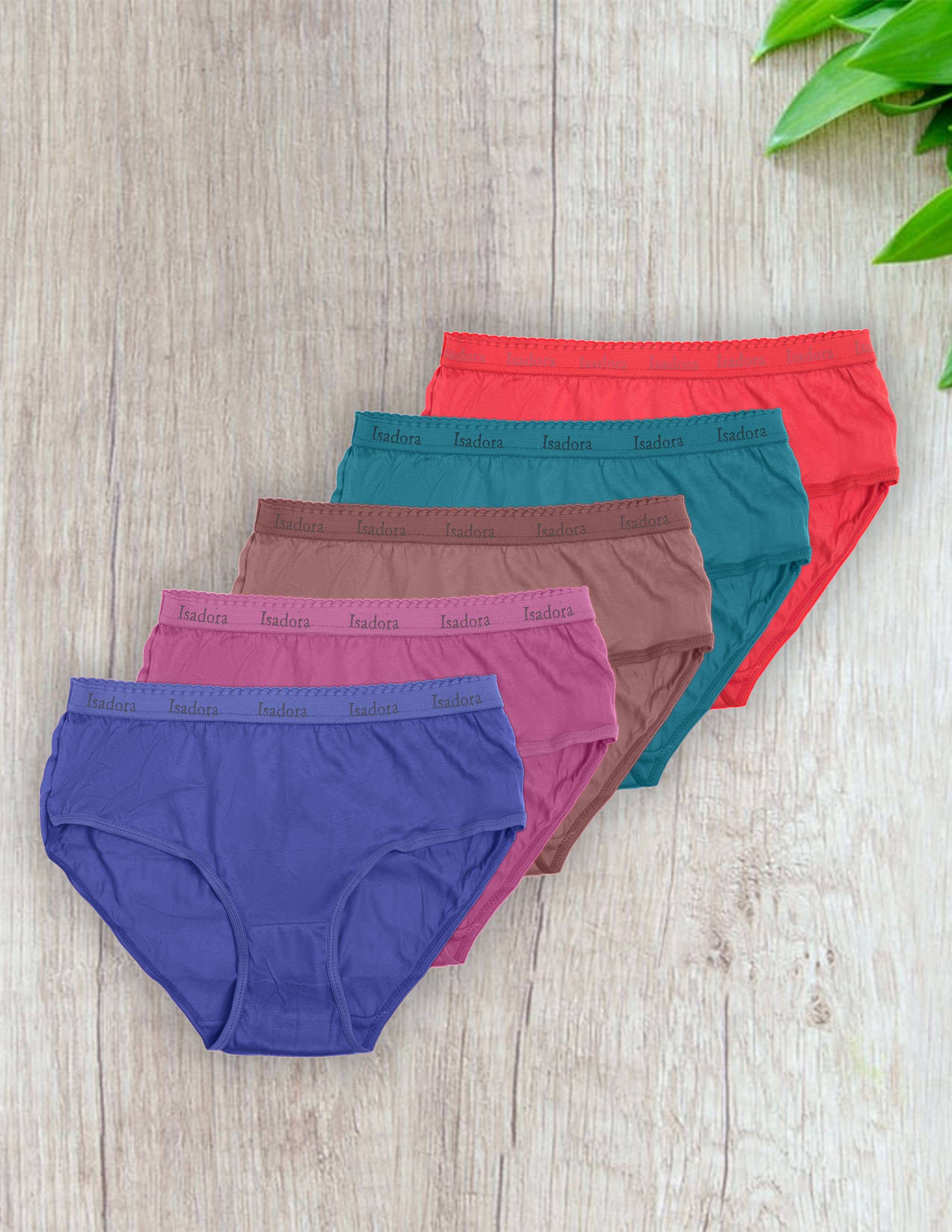 Isadora, Tipi toe, & James Fiallo - Wholesale Underwear - Women's - Isadora Women's 5 Pack Cotton Full Cut Underwear2