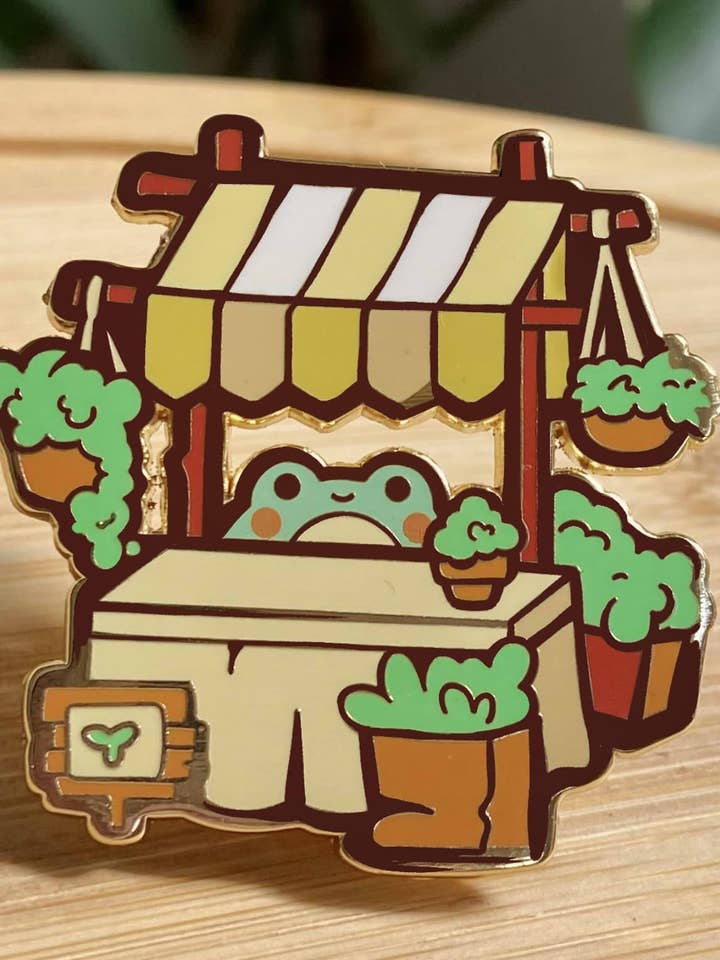 Épinglette Frog Vendor pour la vente par LoveLoomi