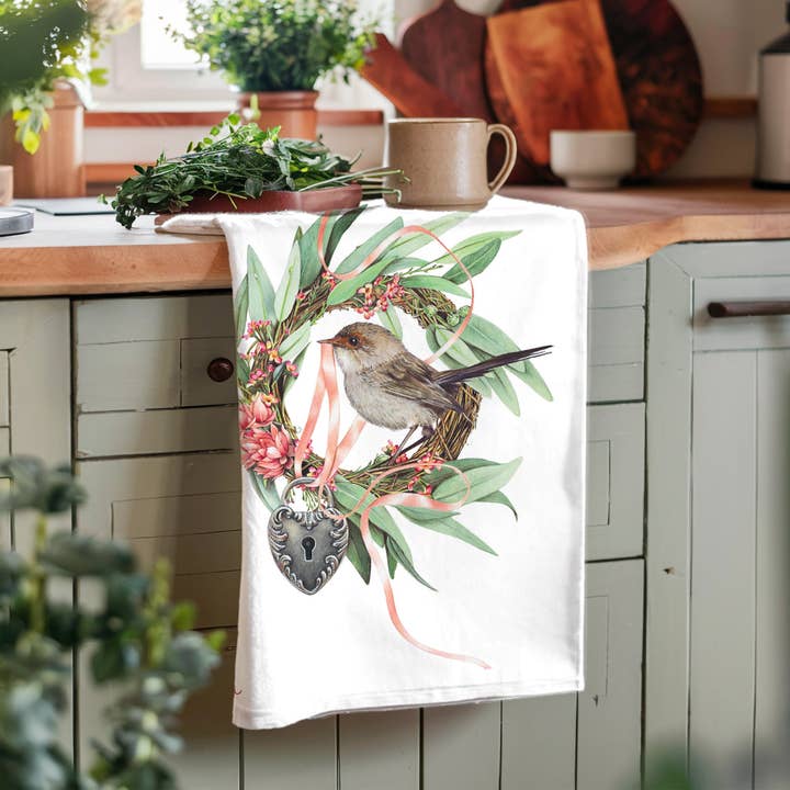 Superb Fairy Wren - Tea towel for wholesale by Hayley Wilson