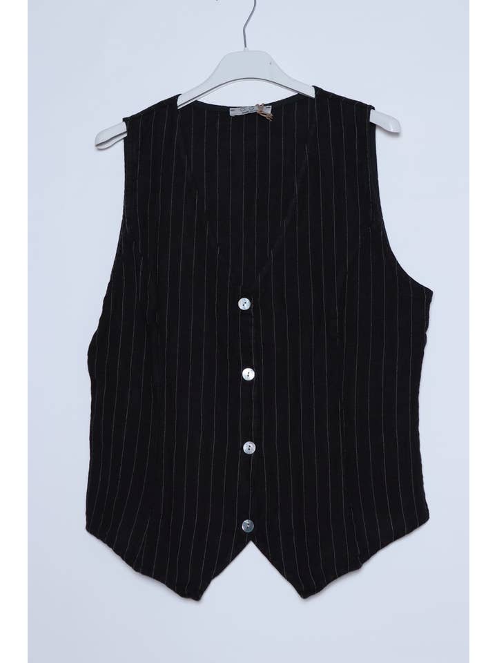 LÉA & LUC - Wholesale Button Down Shirt - Women's - Sleeveless shirt in 100% Linen REF. 517036