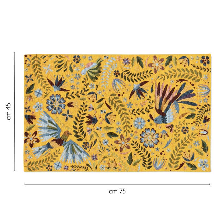 Bergamaschi & Vimercati S.p.a. - Vendita all'ingrosso Tappeto per corridoio - Mexican Flowers Polyester & Cotton Floor Runner 45x75 cm