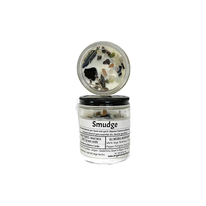 Smudge Home Crystal Candle for wholesale by Organic Body Shop