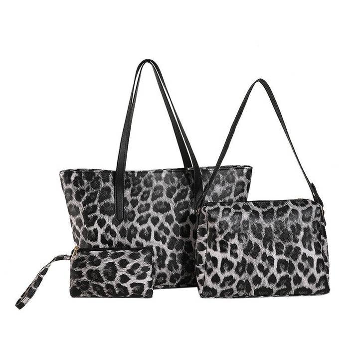 FurDecoration - Wholesale Shoulder Bag - Women's - Fashion Leopard Print Shoulder Bag Set1
