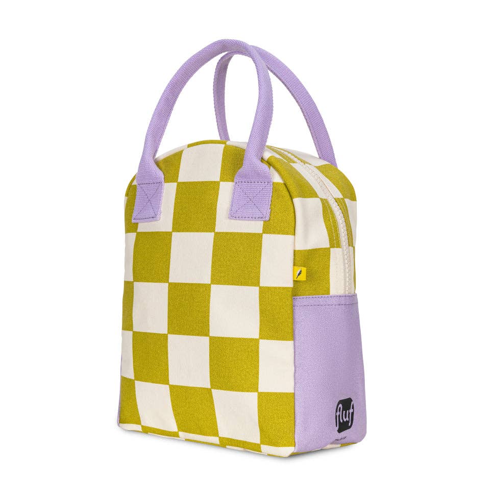 Fluf – wholesale Lunch bag/box – Zipper Lunch - Checks Pear1