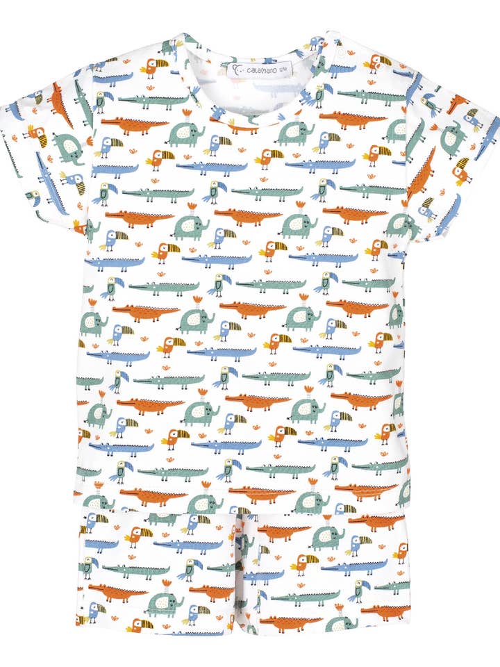 Summer Crocodile Pajamas - Ref: 35203 for wholesale by Creaciones Calamaro, S.L