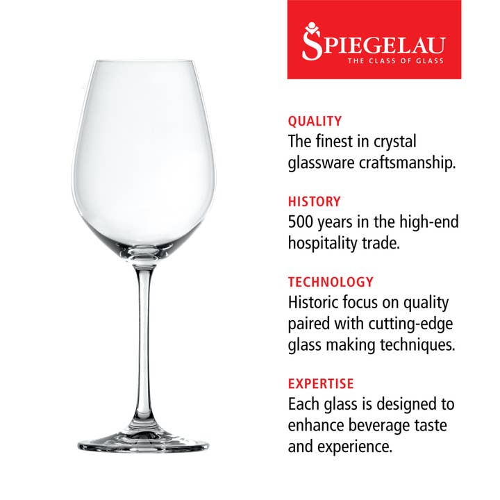 Spiegelau - Wholesale Wine Glass - Salute High Stemmed Crystal Red Wine Glasses Set of 44