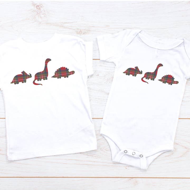 Plaid Dinosaur // DINOSAUR for wholesale by Lucky Llama Creations