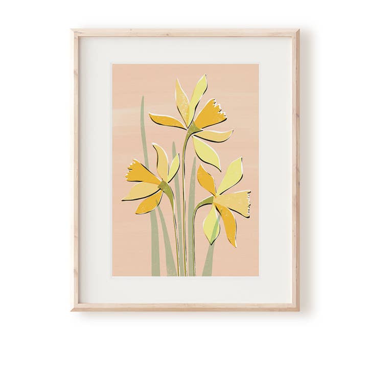 Daffodil Art Print for wholesale by Rachel Mahon Print