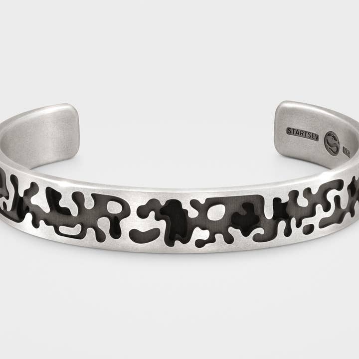 Camo Cuff Bracelet in Sterling Silver for wholesale by Snake Bones