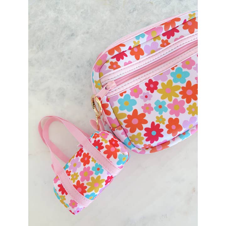 Elle Nicole - Wholesale Keychain – Women's - Bag Charm - Mini Purse Keychain - Retro Floral2