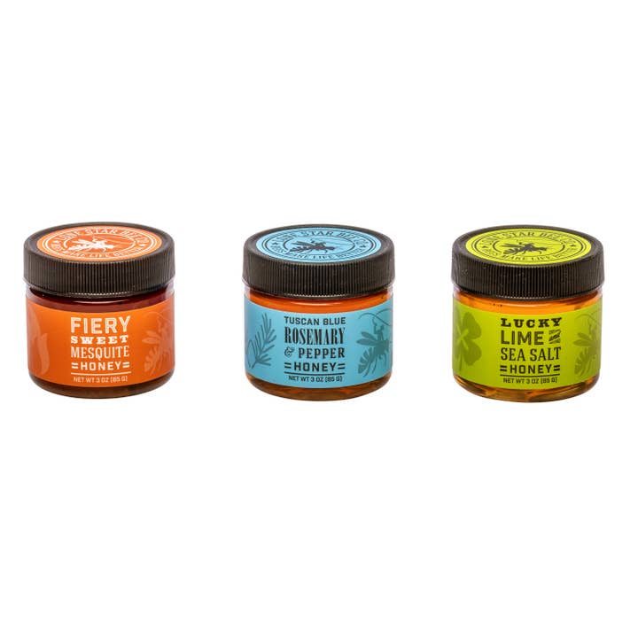 INFUSED Honey Case Mix (24-Jar Case) for wholesale by Lone Star Bee Company