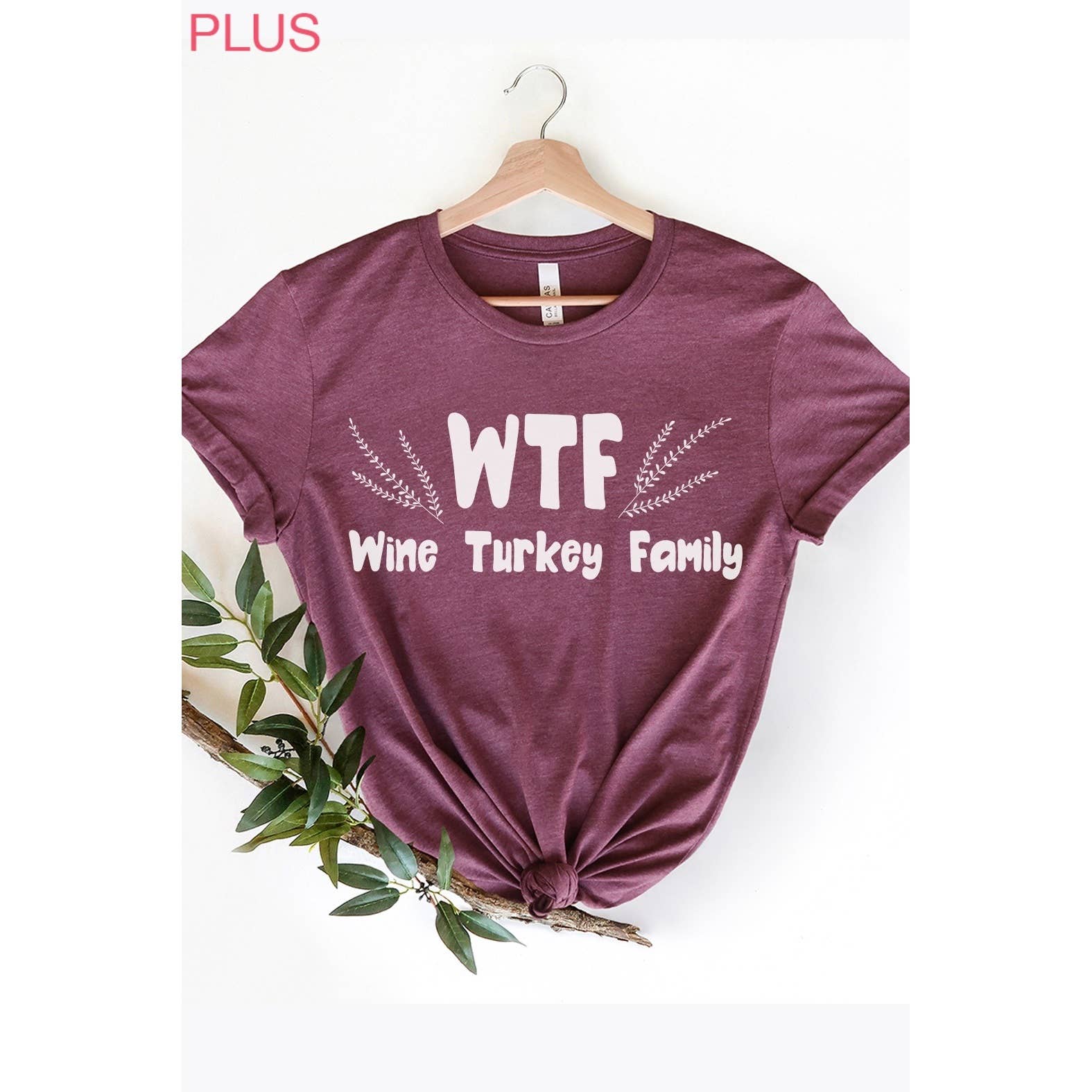 Kissed Apparel – wholesale Screen printed t-shirt – Women′s – WTF Wine Turkey Family Fall PLUS Graphic Tee4