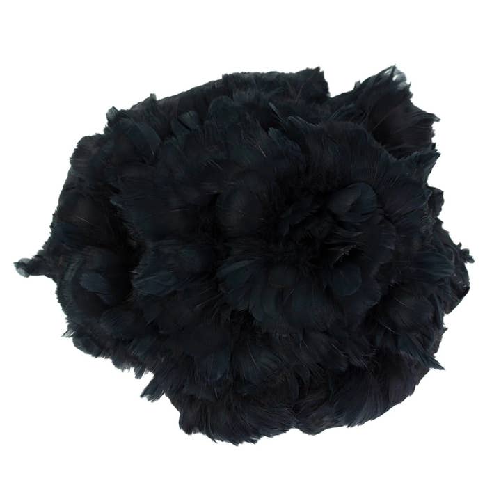 Zucker Feather Products - Wholesale Craft Supplies - Strung Goose Coquille Feathers 3-4" -- 1/4 lb-Black1