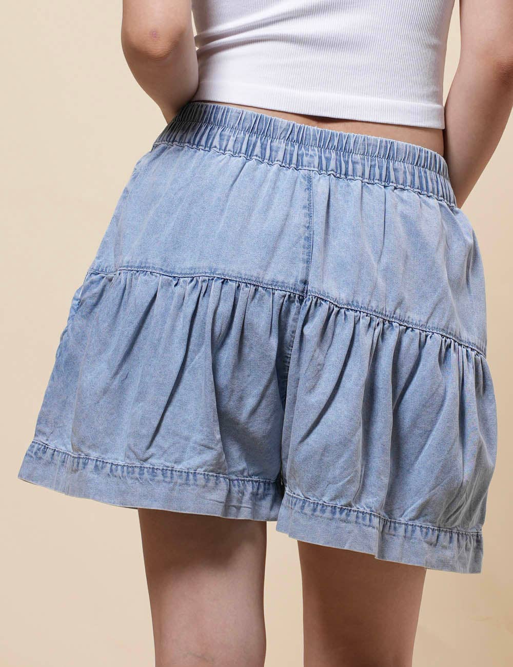 Sweetkama - Vente Short – femme - Short en jean à taille élastique en forme de citrouille pour femmes SKS4088