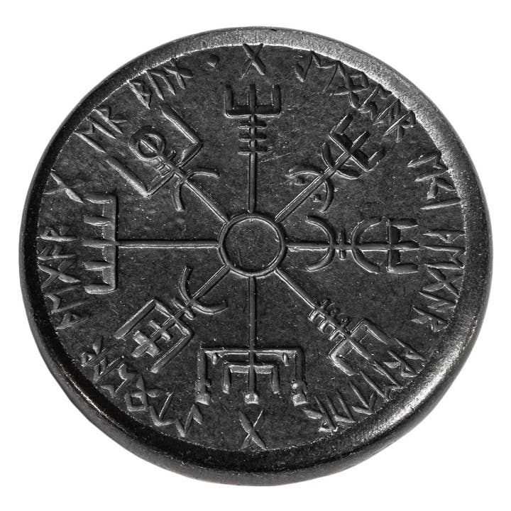 Shire Post Mint - Wholesale Keepsake Coin/Token - Norse Dual Stave in Iron, Vegvisir and Helm of Aw2