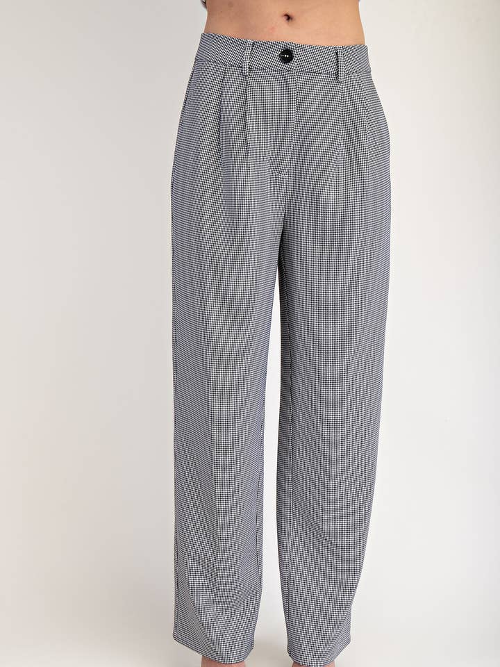 Cp5931 Plaid Pleated Trousers for wholesale by Edit by Nine