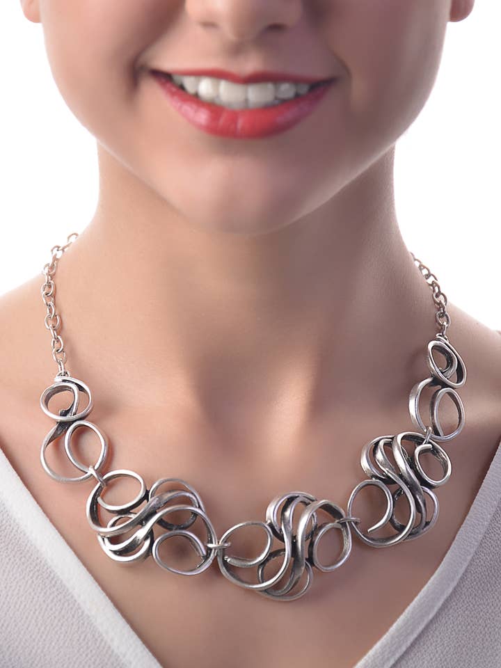 Stunning Infinity Design Necklace in Antic Silver for wholesale by AVENS