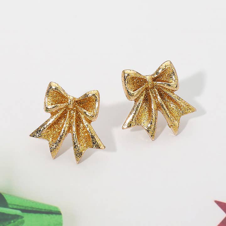 Sensibling Corp. - Wholesale Stud/post earrings - Glitter Bow Stud Earrings2