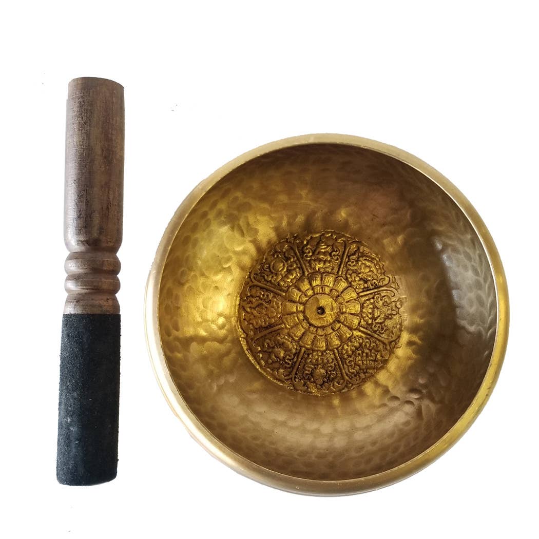 Yak & Yeti - Wholesale Meditation Supplies - Hammered Carved Tibetan Singing Bowl1