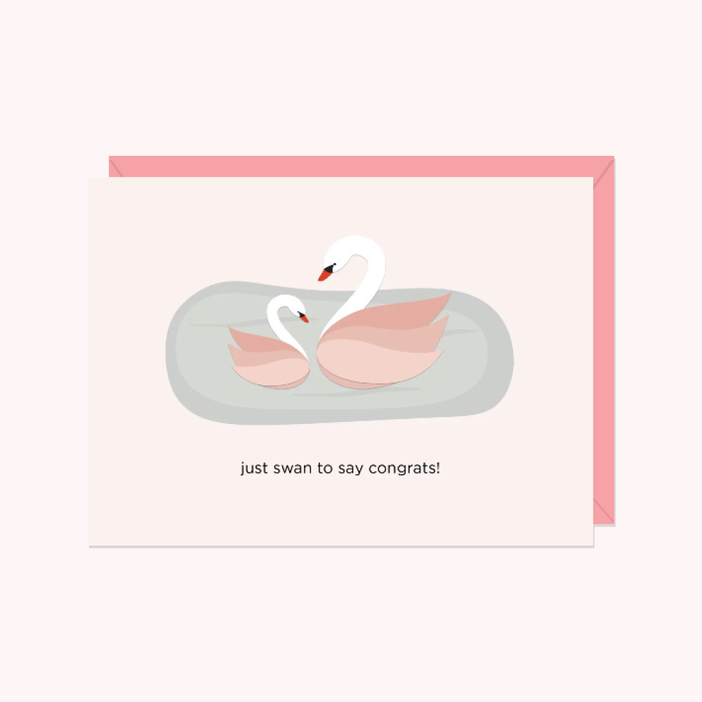 Paper Hearts™ - Wholesale Congratulations Card - Just Swan to Say Congrats | Greeting Card0