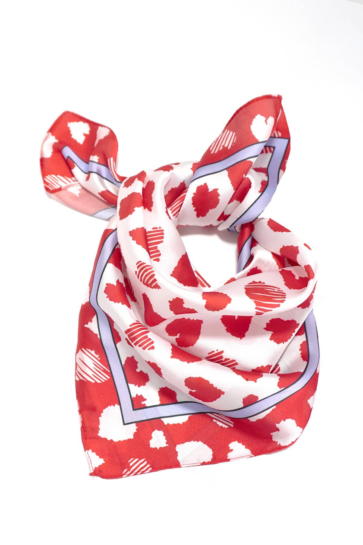 Rouge FOULARD BANDANA SOYEUX EN FORME DE CŒUR ROUGE POUR LA SAINT-VALENTIN | 40SC631 en vente sur Faire2