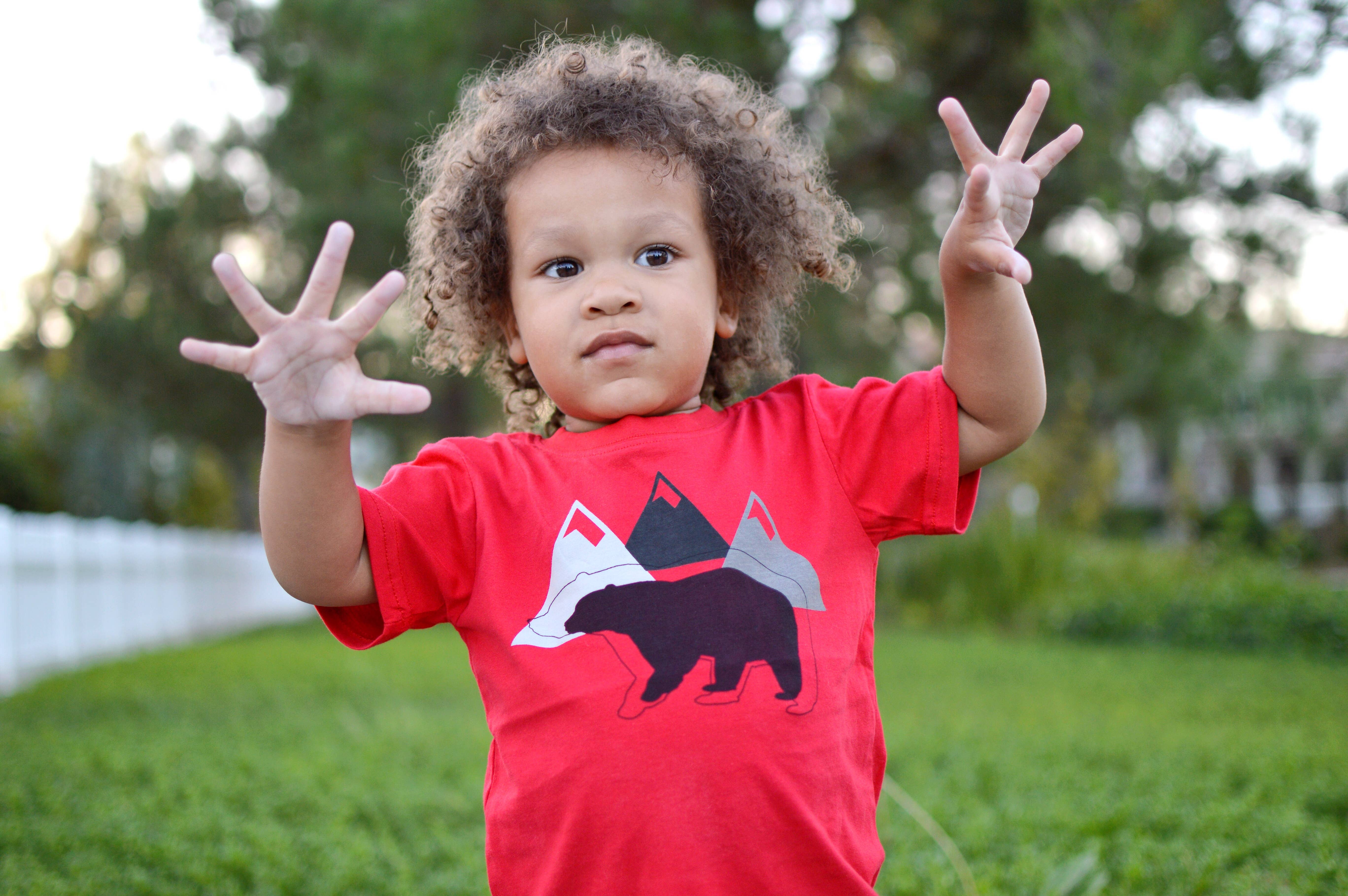 Doodle Pants – Engroshandel T-shirt - Børn – Black Bear Toddler og Kids Shirt5