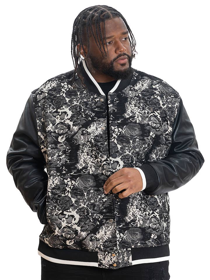 M1096 Veroma Tapestry Varsity-jas - Zwart voor wholesale door Makobi