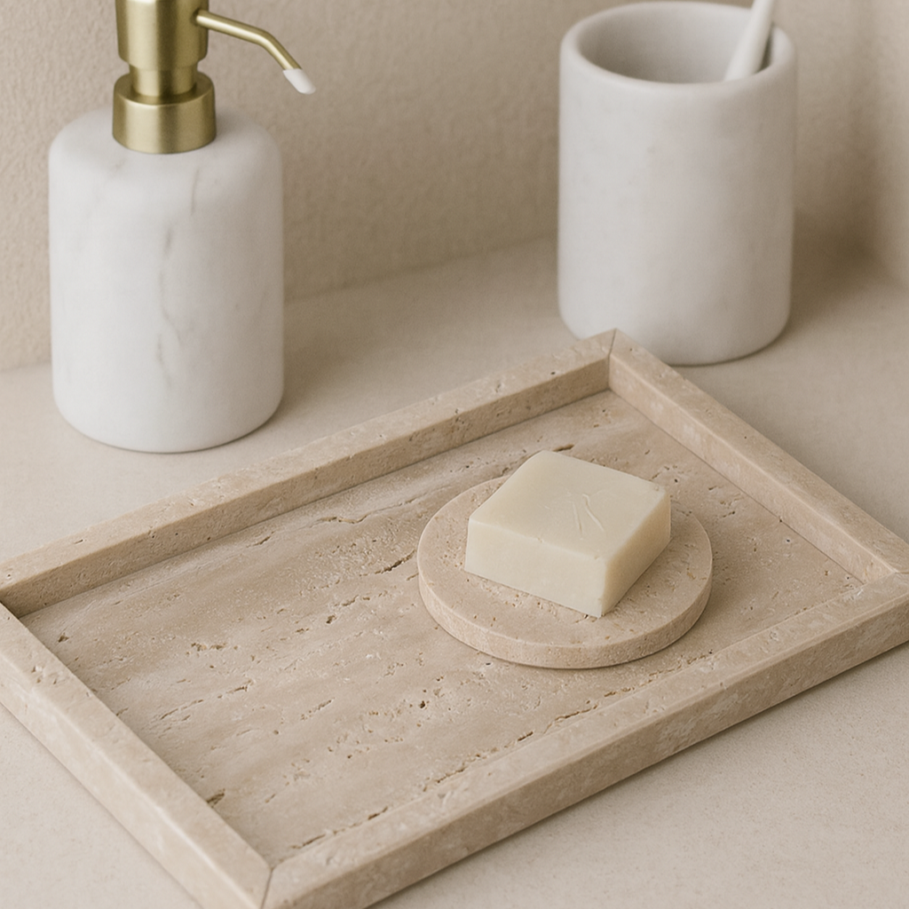 So At Nature – Bandeja decorativa por atacado – Tabuleiro Retangular Travertino1